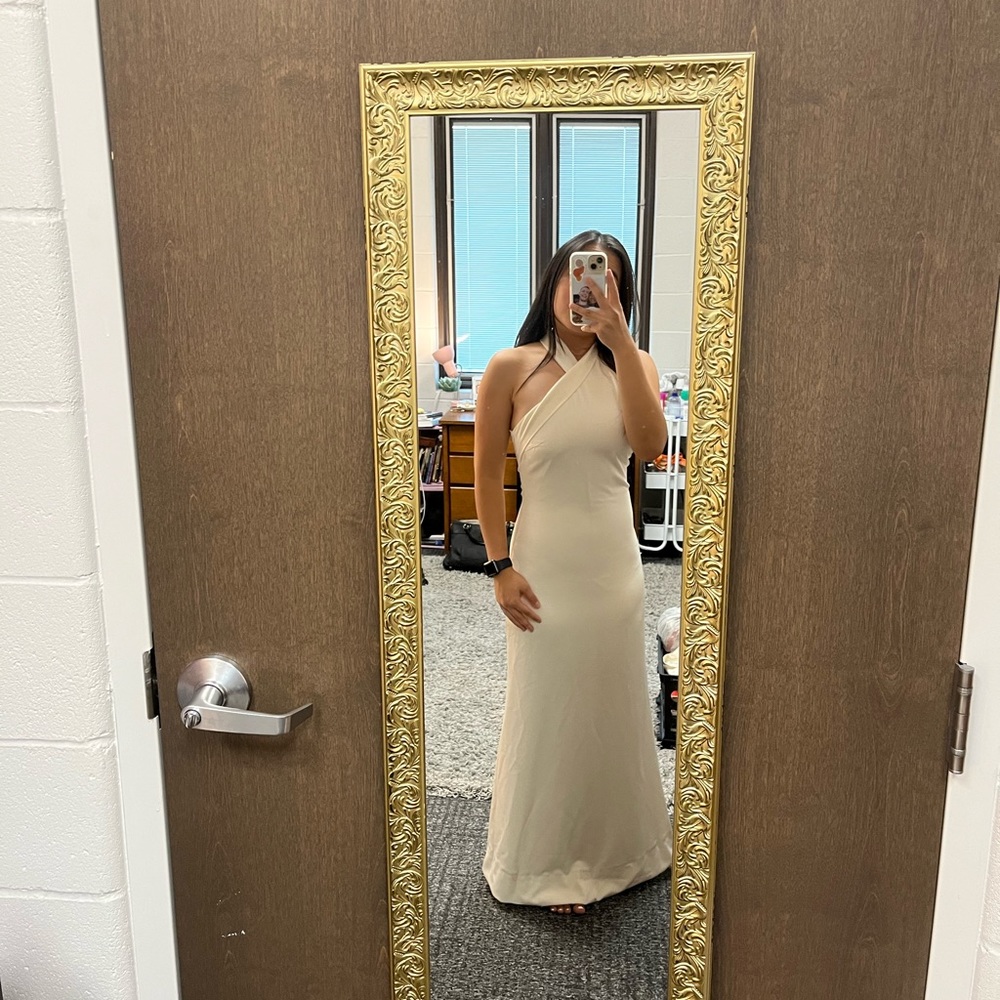 Lulu’s ivory halter neck dress